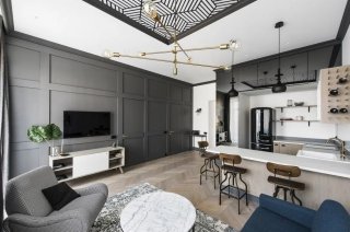 49平米一居室单身公寓现代风格装修设计案例