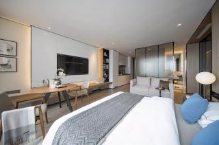 福州市鼓楼区41㎡酒店式单身公寓现代风格装修设计效果图