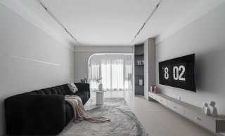 110平三居室现代简约混搭风格装修设计效果实拍图案例
