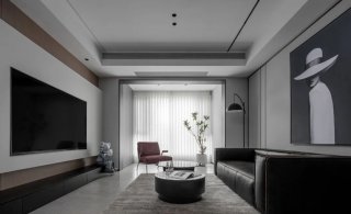 120平灰调三室现代风格装修设计效果实拍图案例