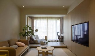 台江区75㎡二居室自然原木风格装修设计实拍图